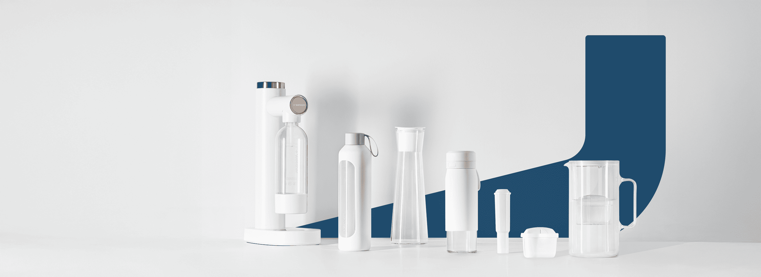 Produktové portfolio Wessper – sifon, láhve, karafa, filtr a konvice