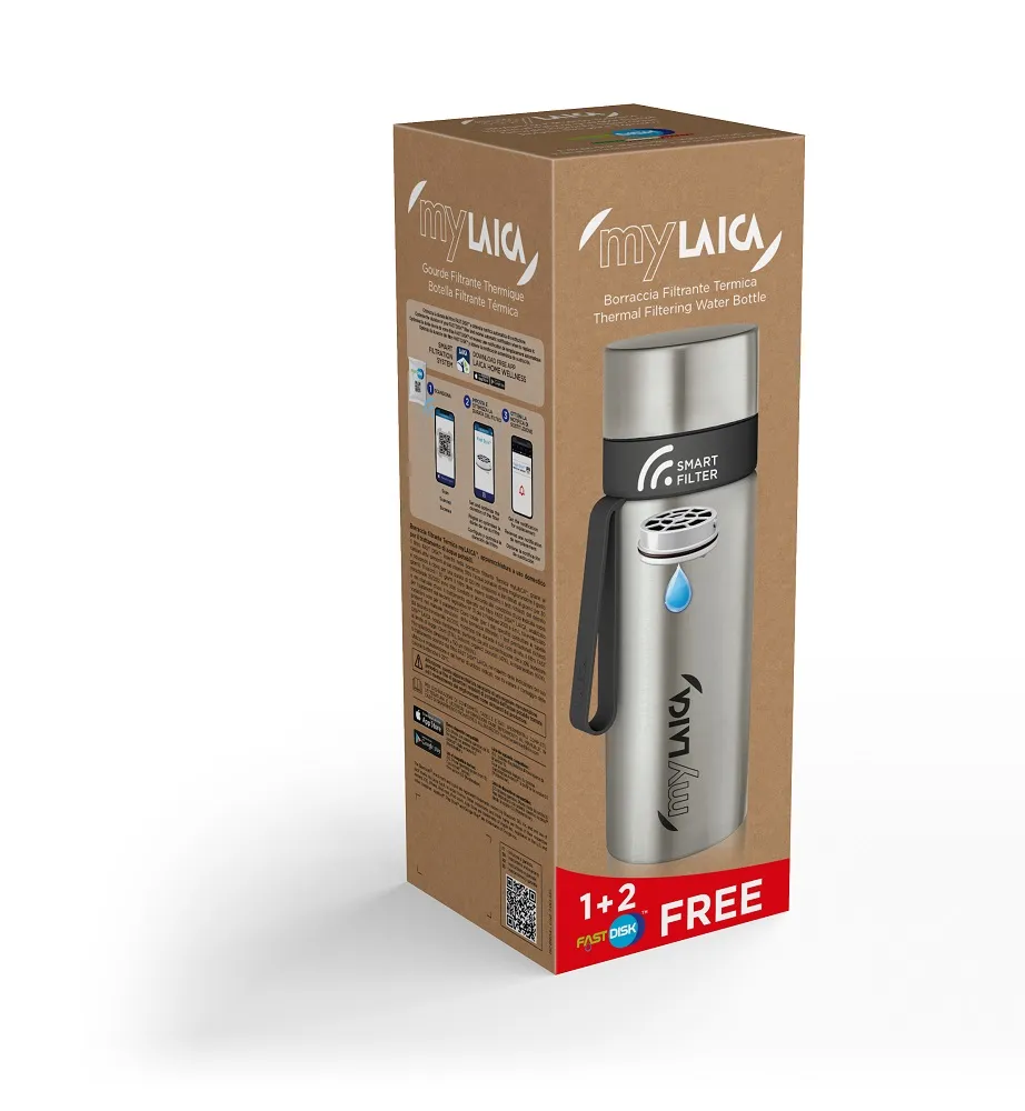 LAICA filtrační thermo láhev 600 ml – balení / detail