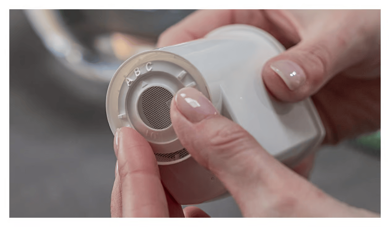 Nastavení tvrdosti vody A B C