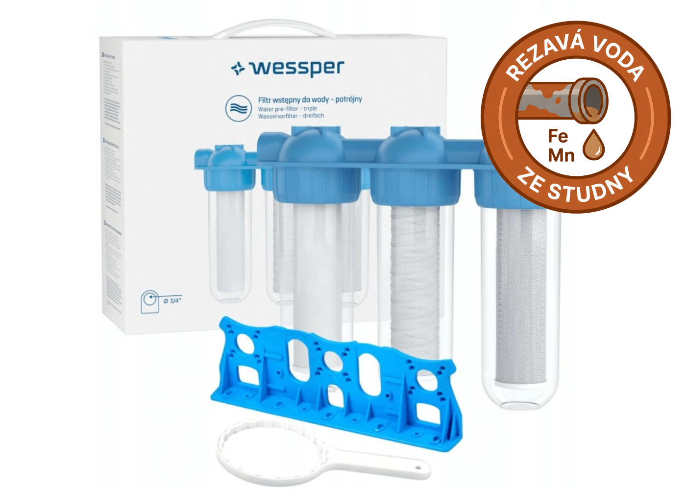 Wessper TripleMax WES6011 trojité filtrační pouzdro pro set Rezavá voda ze studny