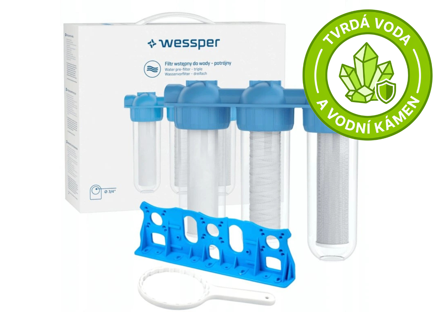 Wessper TripleMax WES6011 trojité filtrační pouzdro pro set Tvrdá voda a vodní kámen
