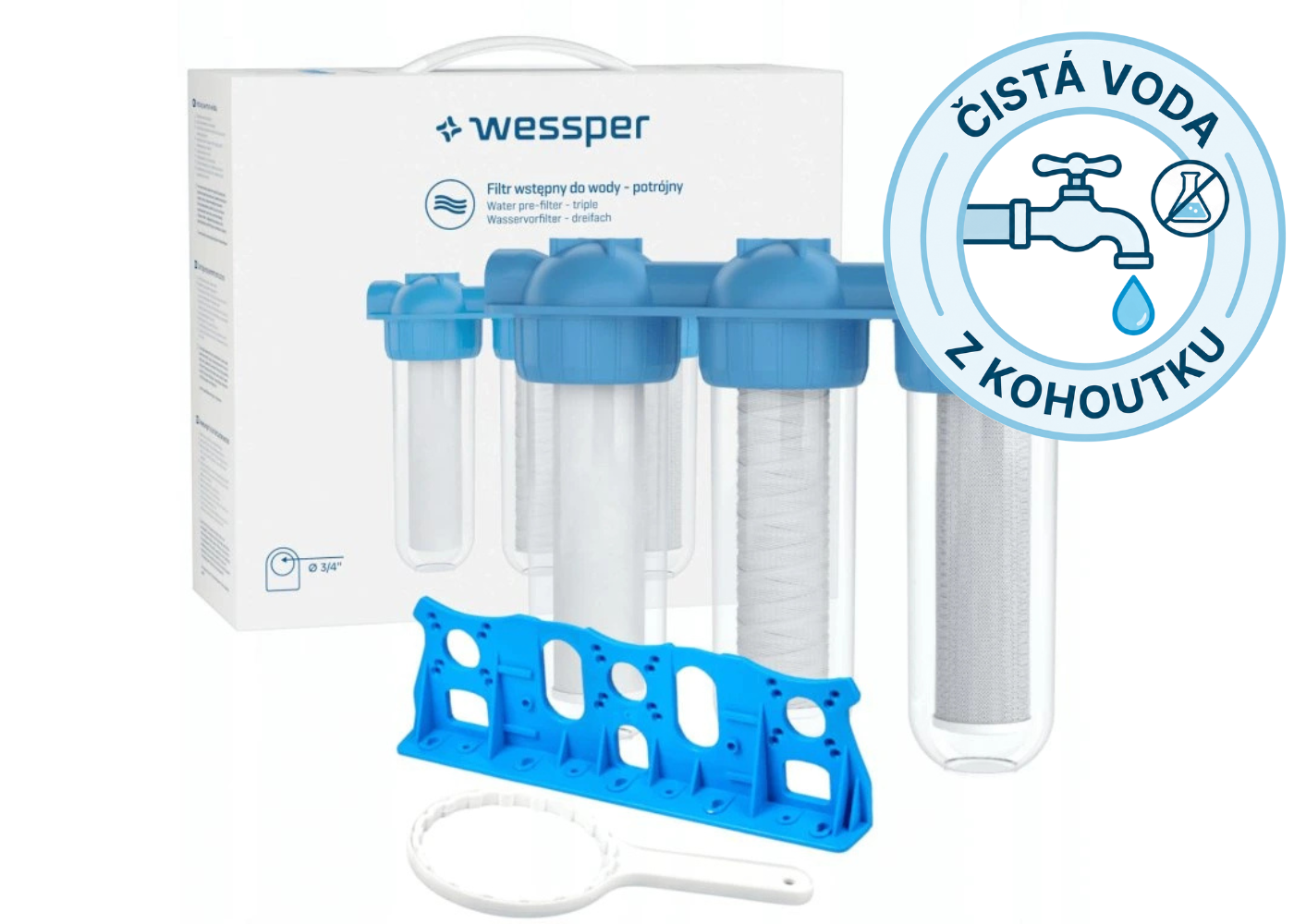 Wessper TripleMax WES6011 trojité filtrační pouzdro pro set Čistá voda z kohoutku
