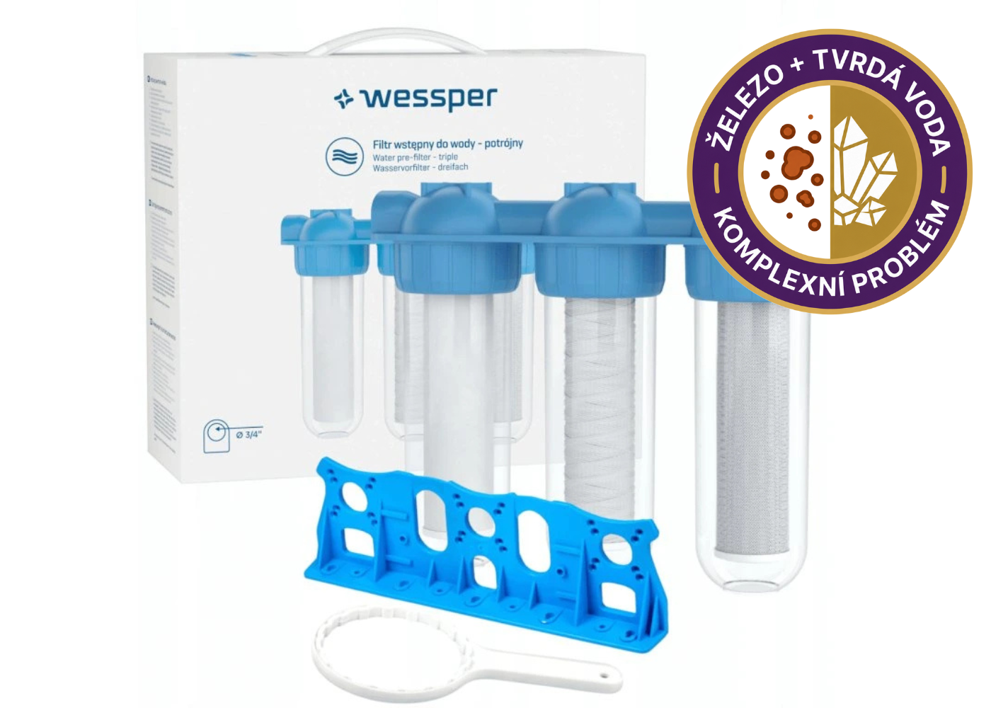Wessper TripleMax WES6011 trojité filtrační pouzdro pro set Železo a tvrdá voda