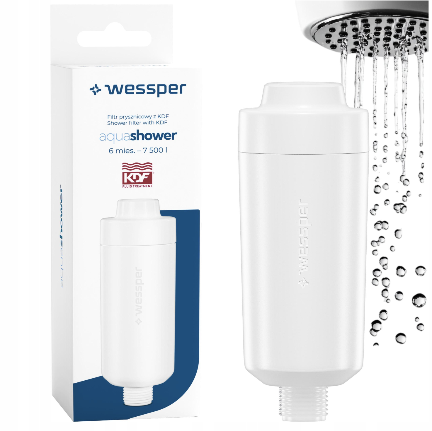 Sprchový filtr Wessper AquaShower bílý