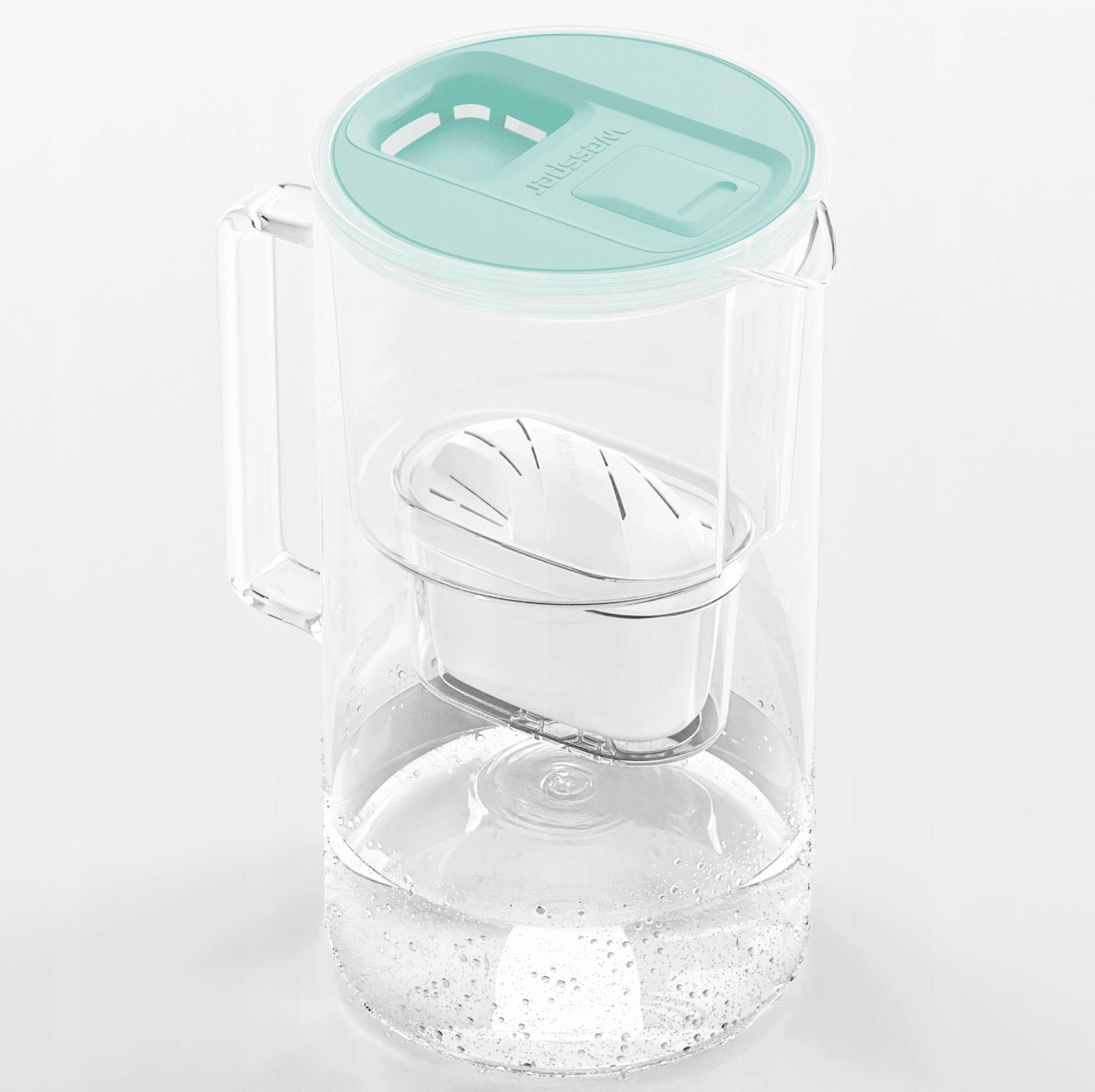 Wessper D2 Borosilicate tyrkysová – detail filtrační konvice