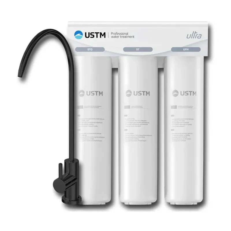 USTM ULTRA BLACK STYLE – třístupňový filtr pod dřez s matně černou baterií